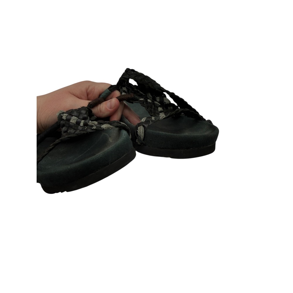 Free People Denali Gladiator Sandals Women's 38 Black Teal Braided Wrap Boho - Picture 7 of 11